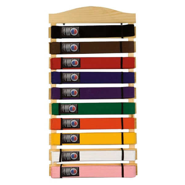 EclipseMartialArtsSupplies sporting goods 10 level Karate Belt Display Wood Rack martial arts