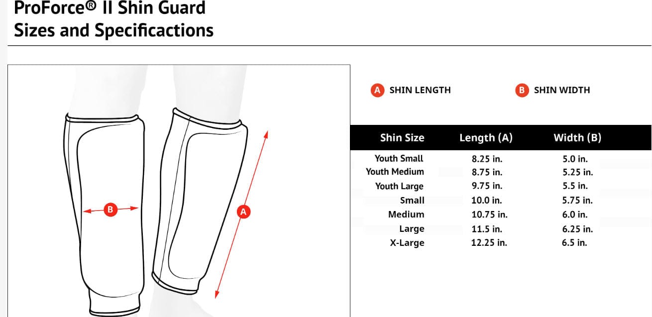 ProForce sporting goods ProForce II Cloth Shin Guard Sparring Gear