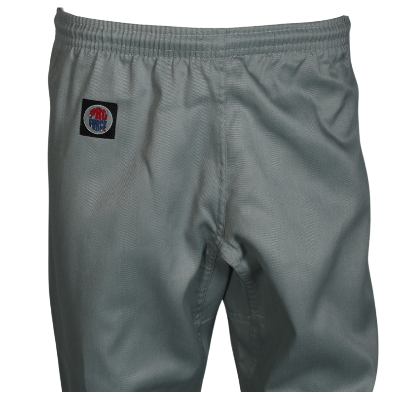 ProForce sporting goods ProForce Classic Karate Uniform Elastic Drawstring 5 oz 60-40 Blend -Gray