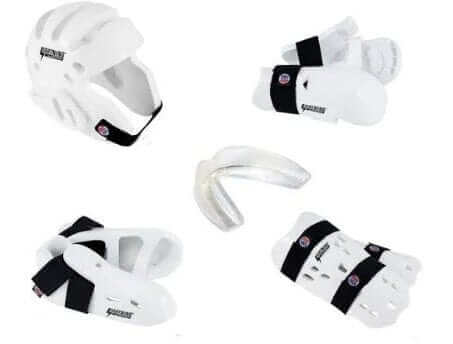 ProForce Sporting Goods White / ch xs/12-13 / small 19.5-20.5 inch ProForce Lighting 7 Piece Sparring Gear Combo Set