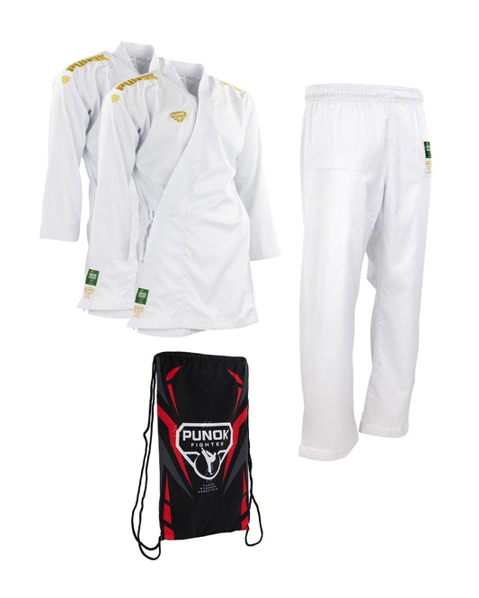 BlackBeltShop Sporting Goods 1 Punok Takyon Gold Kumite Gi Set WKF approved