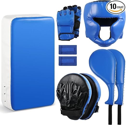BlackBeltShop sporting goods Blue 10 in 1 Taekwondo Kick Pad Boxing Training Equipment