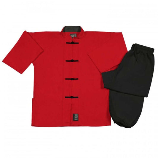 boldlook sporting goods 1 child med 7.5 OZ MIDDLEWEIGHT RED/BLACK KUNG FU SETS Tai Chi Uniform