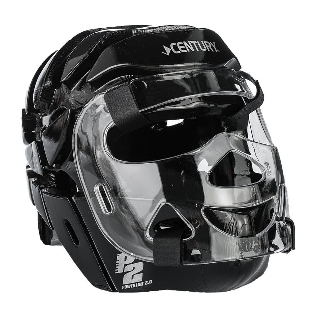 Century Sparring Gear black / youth P2 Full Face Headgear with Shield Double Layer