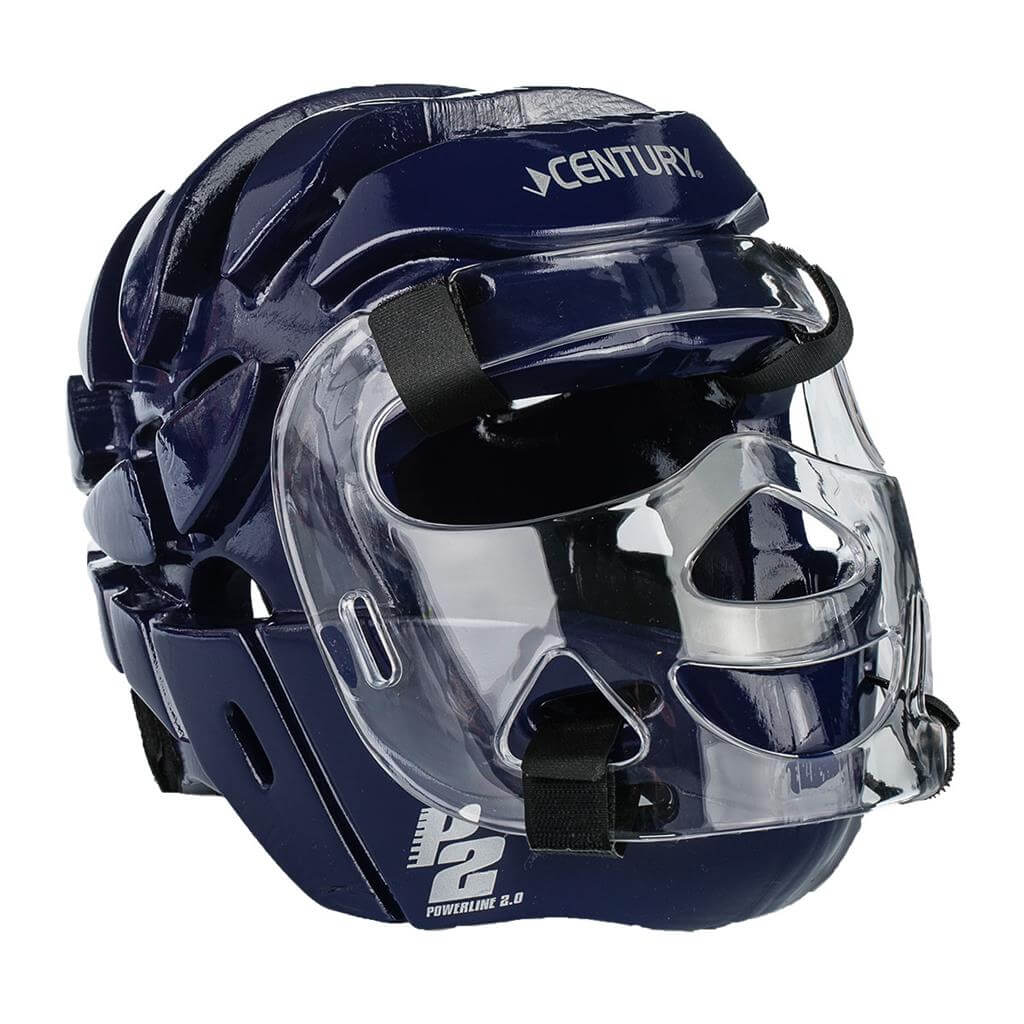 Century Sparring Gear blue / youth P2 Full Face Headgear with Shield Double Layer