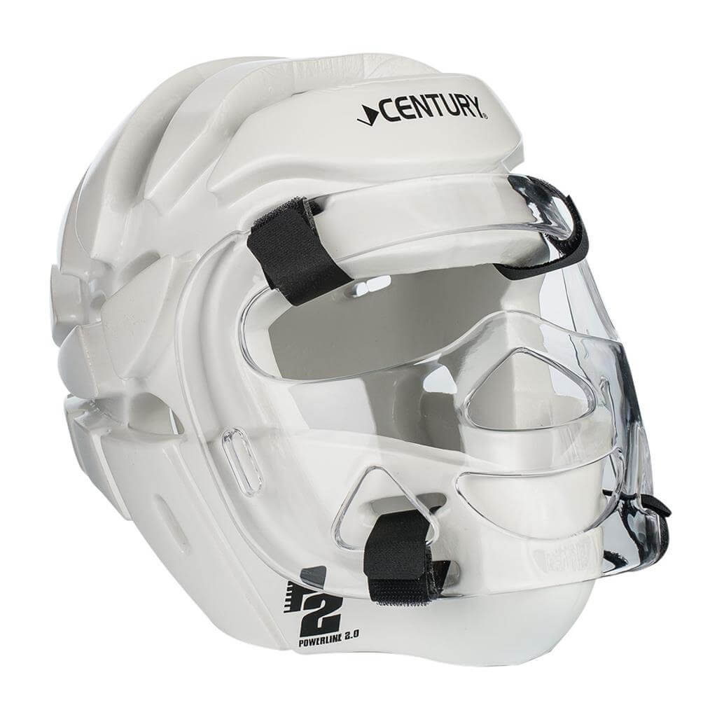 Century Sparring Gear whte / youth P2 Full Face Headgear with Shield Double Layer