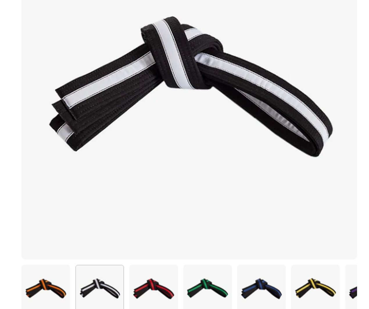 Century sporting goods Double Wrap Striped Black Martial Arts Karate Belt