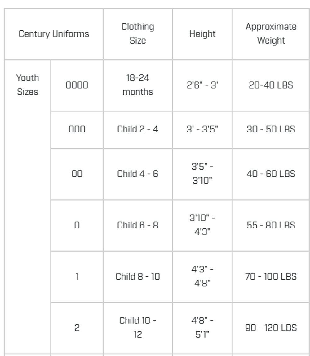 Century sporting goods 6 oz. Lightweight Student Uniform Martial Arts karate