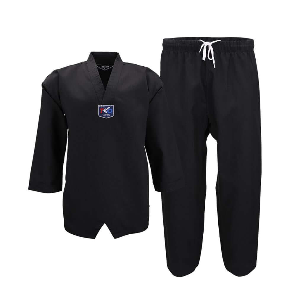 Century sporting goods Black / 000-child XXS Student Ribbed Uniform V-neck TaeKwondo Gi