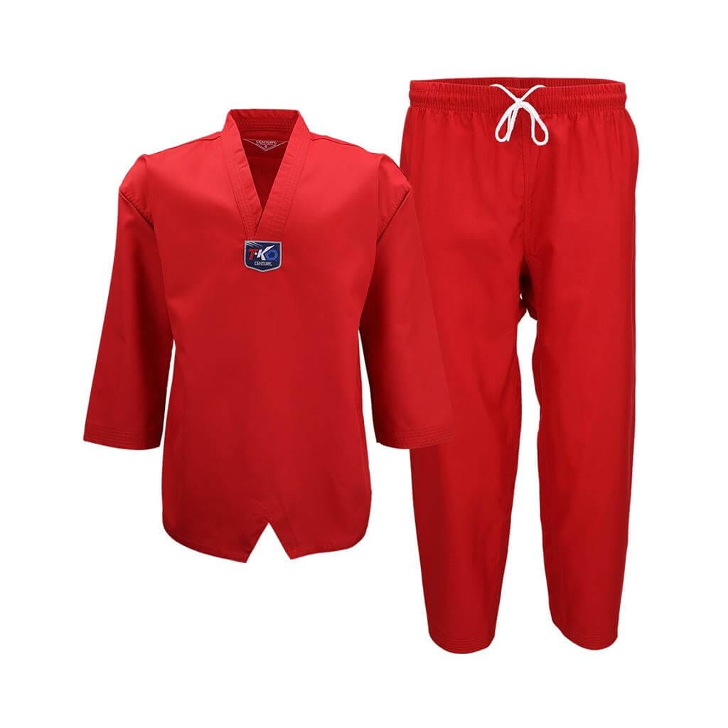 Century sporting goods Red / 000-child XXS Student Ribbed Uniform V-neck TaeKwondo Gi