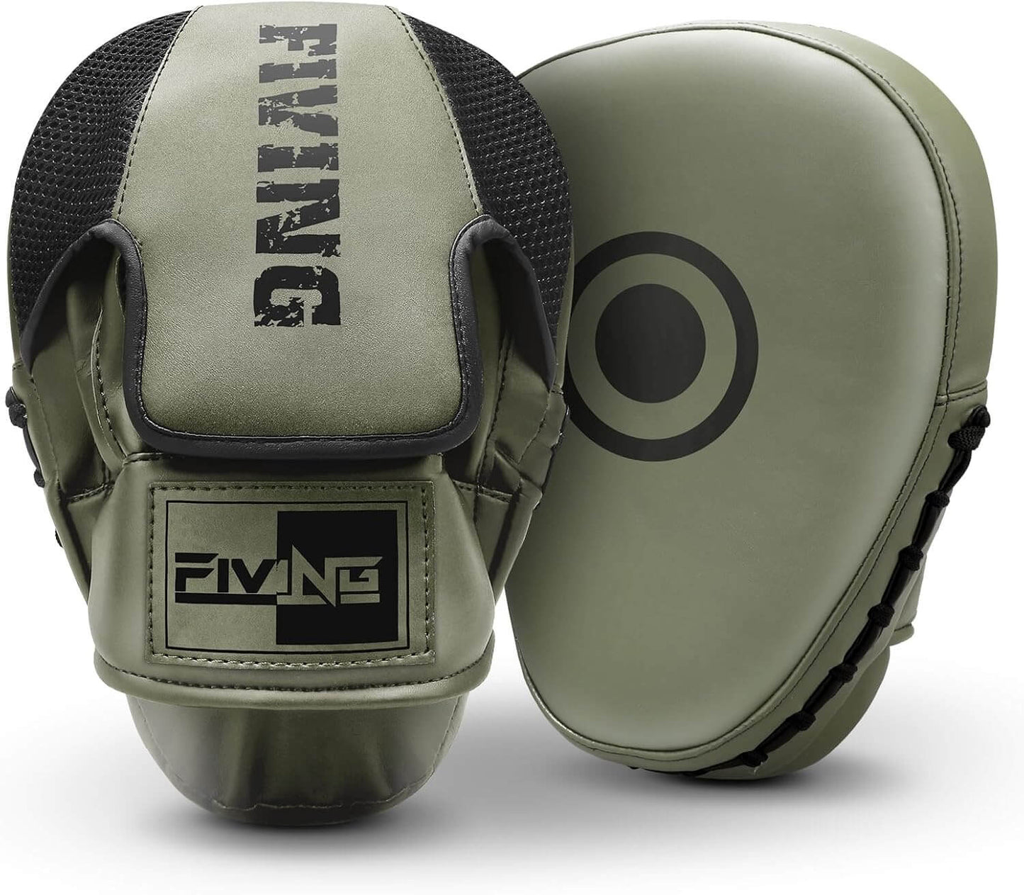 Eclipse Boxing Pads Olive Green Curved Punch Mitts for Karate, Kickboxing Muay Thai Taekwondo