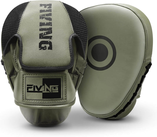 Eclipse Boxing Pads Olive Green Curved Punch Mitts for Karate, Kickboxing Muay Thai Taekwondo