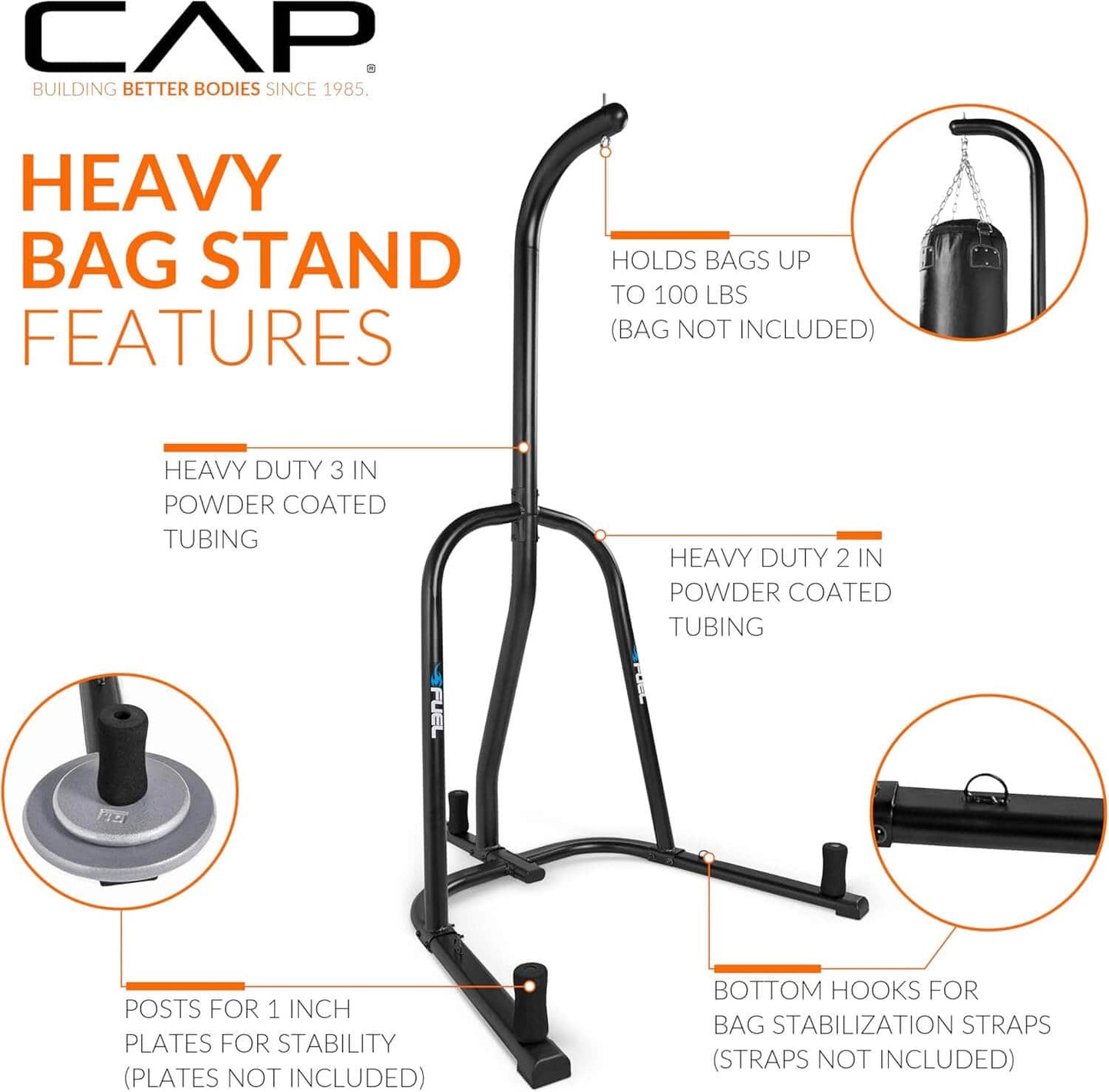 Eclipse Hangers Black / Bag Stand Only Pureformance Heavy Bag Stand | Multiple Options Punching bag stand