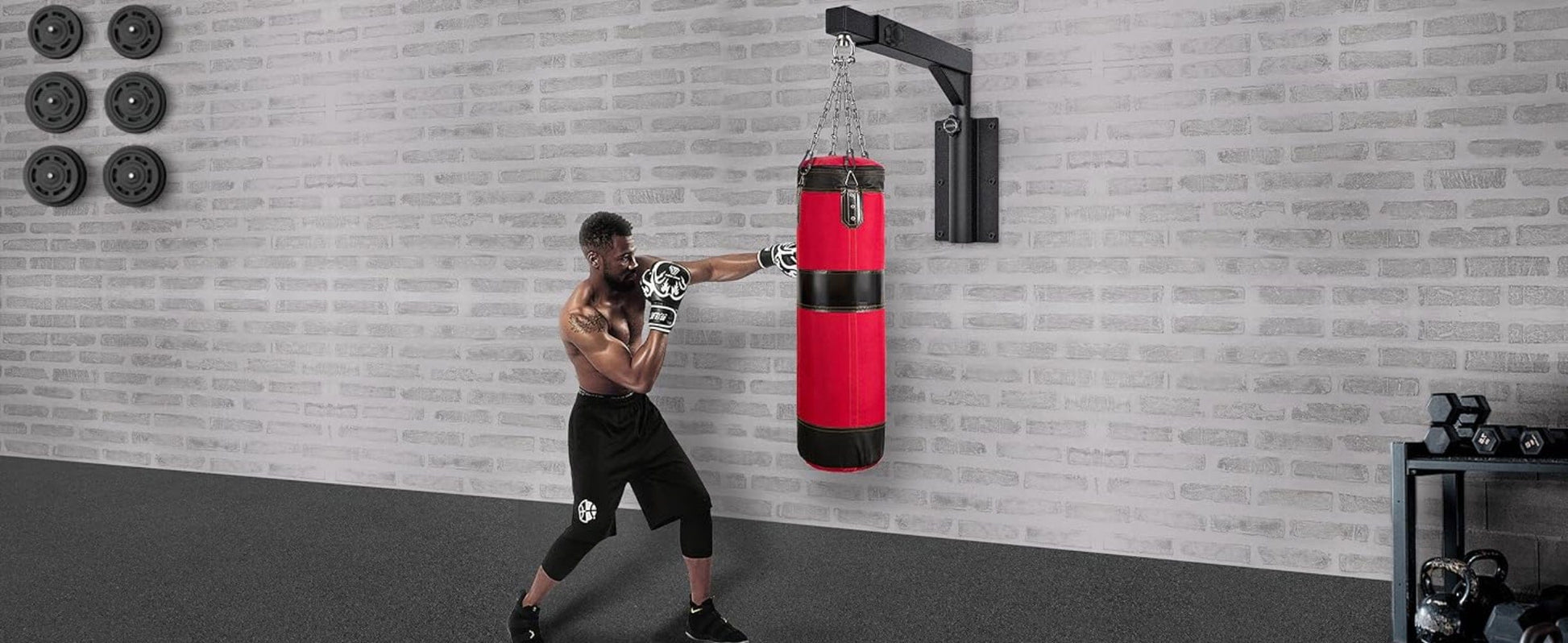 Eclipse Hangers Black / Wall Mount Wall Mount Heavy Bag Hanger, Heavy Duty Punching Bag Stand