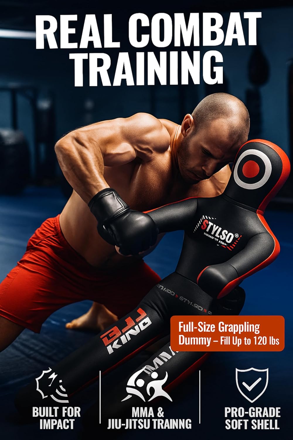 Eclipse Martial Art Supplies sporting goods Un-Filled Grappling Dummy Wrestling Dummy Jiu Jitsu Dummy for BJJ MMA Judo