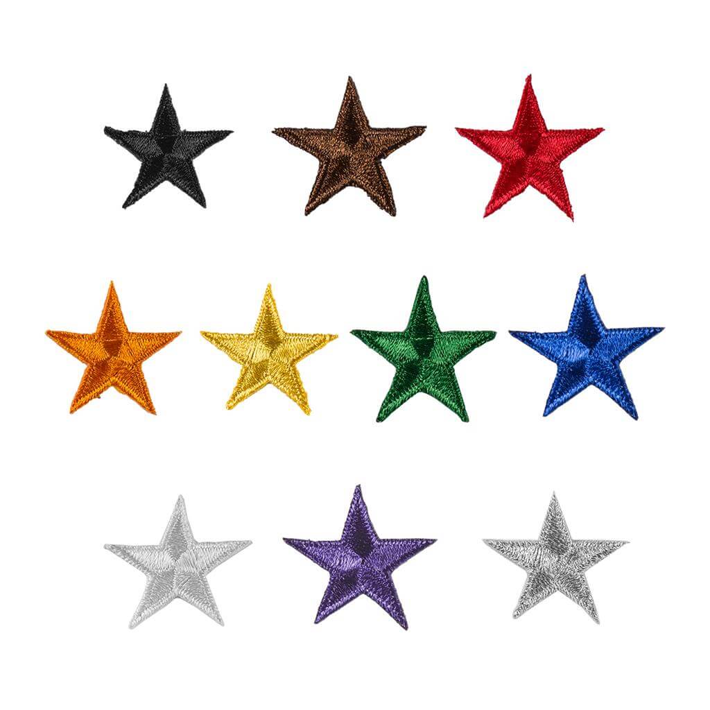 Eclipse Martial Art Supplies sporting goods Iron-On Star Patches - 10 Pack Martial Arts Karate