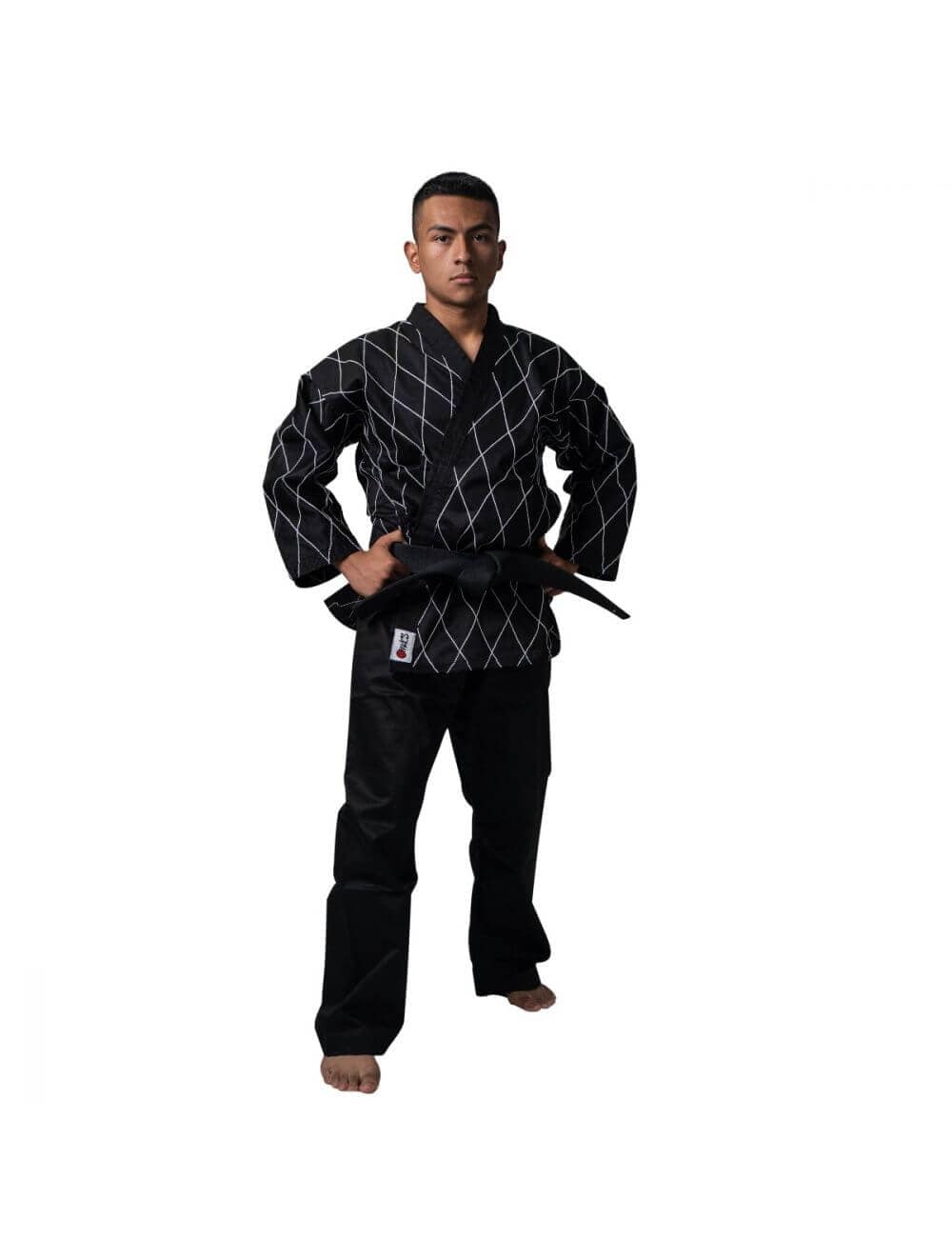 Eclipse Martial Art Supplies Sporting Goods Hapkido Uniform Black with White Stitching 8 oz gi