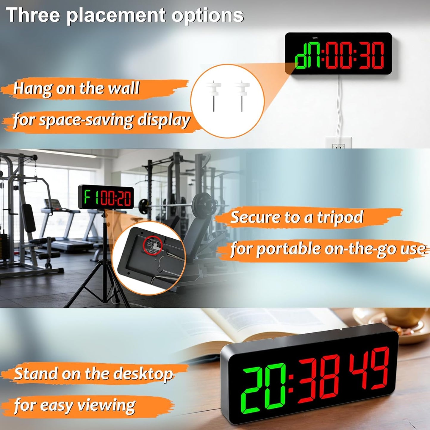 Eclipse Martial Art Supplies sporting goods Gym Ring Timer Clock for Home Gym with Remote