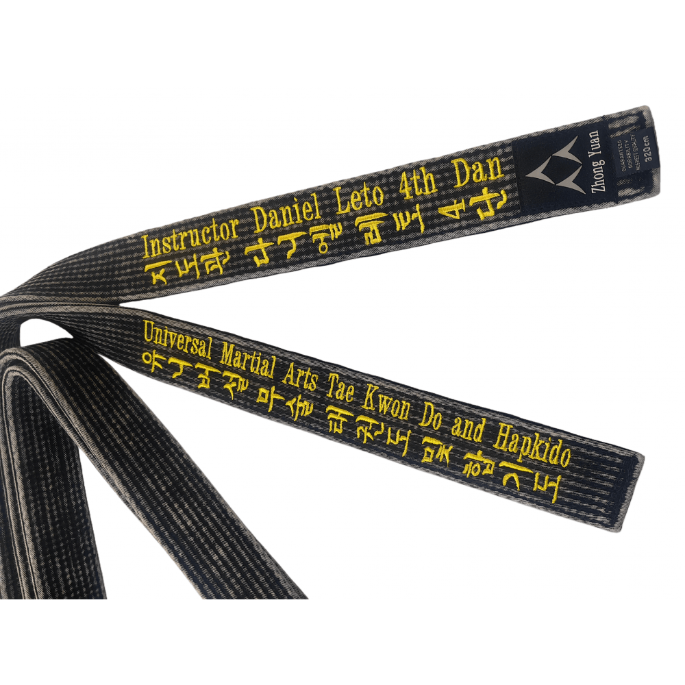 Eclipse Martial Art Supplies sporting goods Vintage Pre-Distressed Custom Embroidered Martial Arts Black Belt Karate Taekwondo