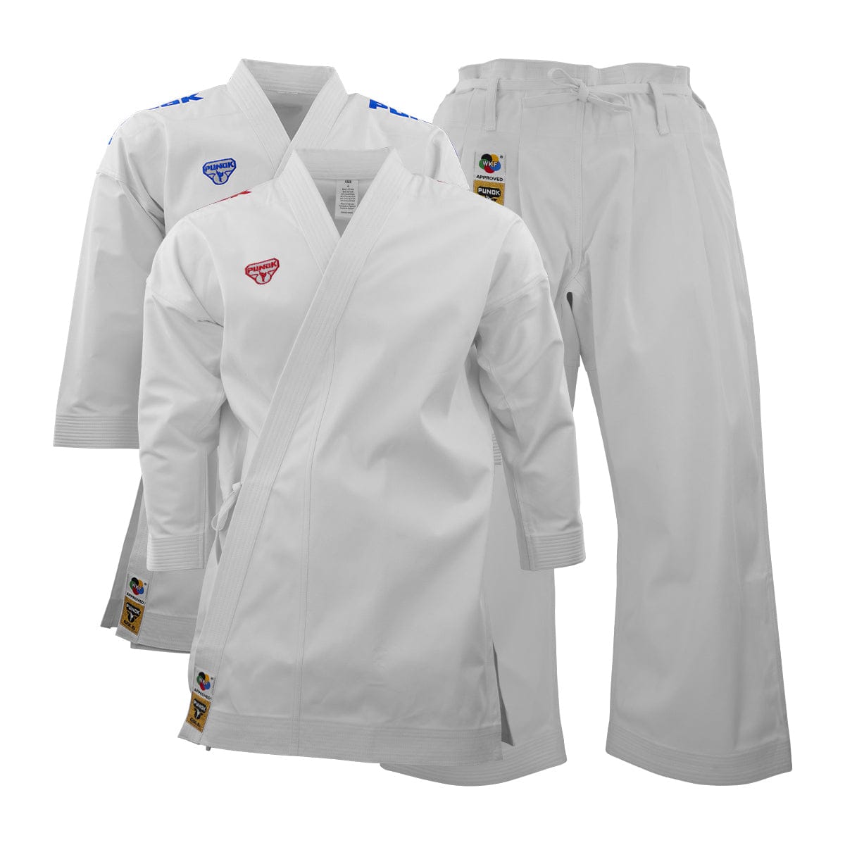 Eclipse Martial Art Supplies sporting goods 2 Punok Kata Gold Set WKF approved Gi Red and Blue