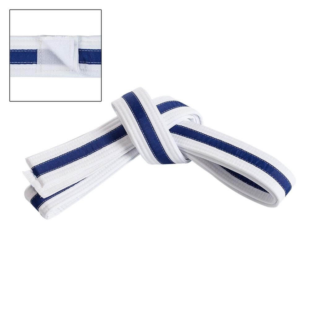 Eclipse Martial Art Supplies Sporting Goods Blue / child small Adjustable Striped White Martial Arts Karate Childs Belt Velcro