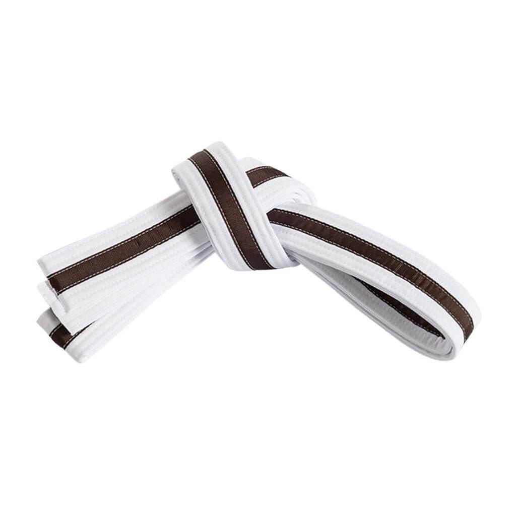 Eclipse Martial Art Supplies Sporting Goods Brown / 0 -ch small Double Wrap Striped White Martial Arts Karate Belt