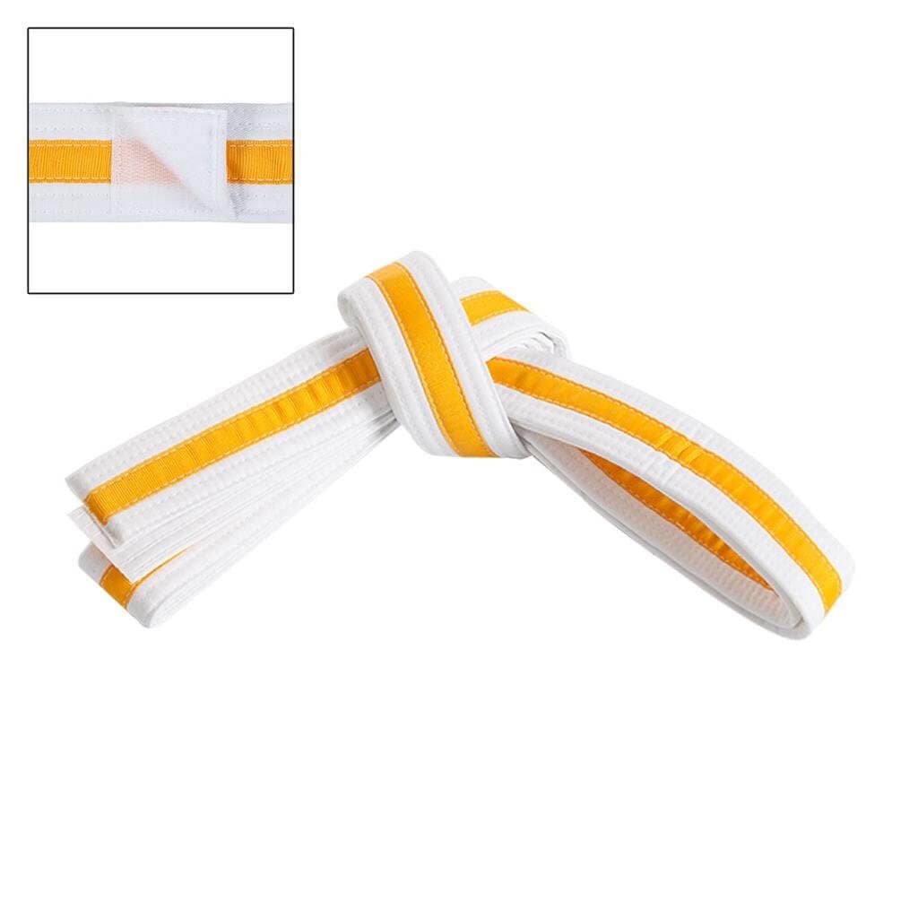 Eclipse Martial Art Supplies Sporting Goods Gold / child small Adjustable Striped White Martial Arts Karate Childs Belt Velcro
