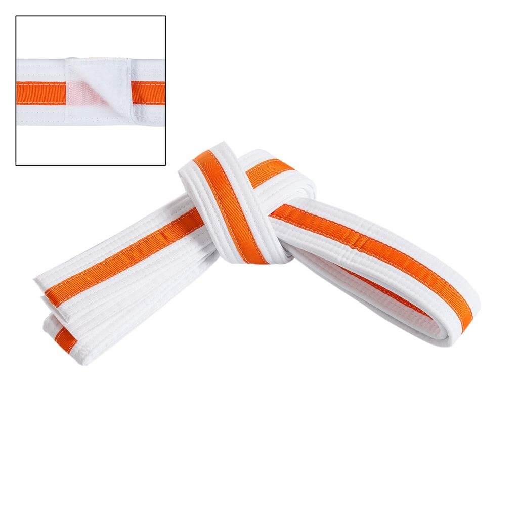 Eclipse Martial Art Supplies Sporting Goods Orange / child small Adjustable Striped White Martial Arts Karate Childs Belt Velcro
