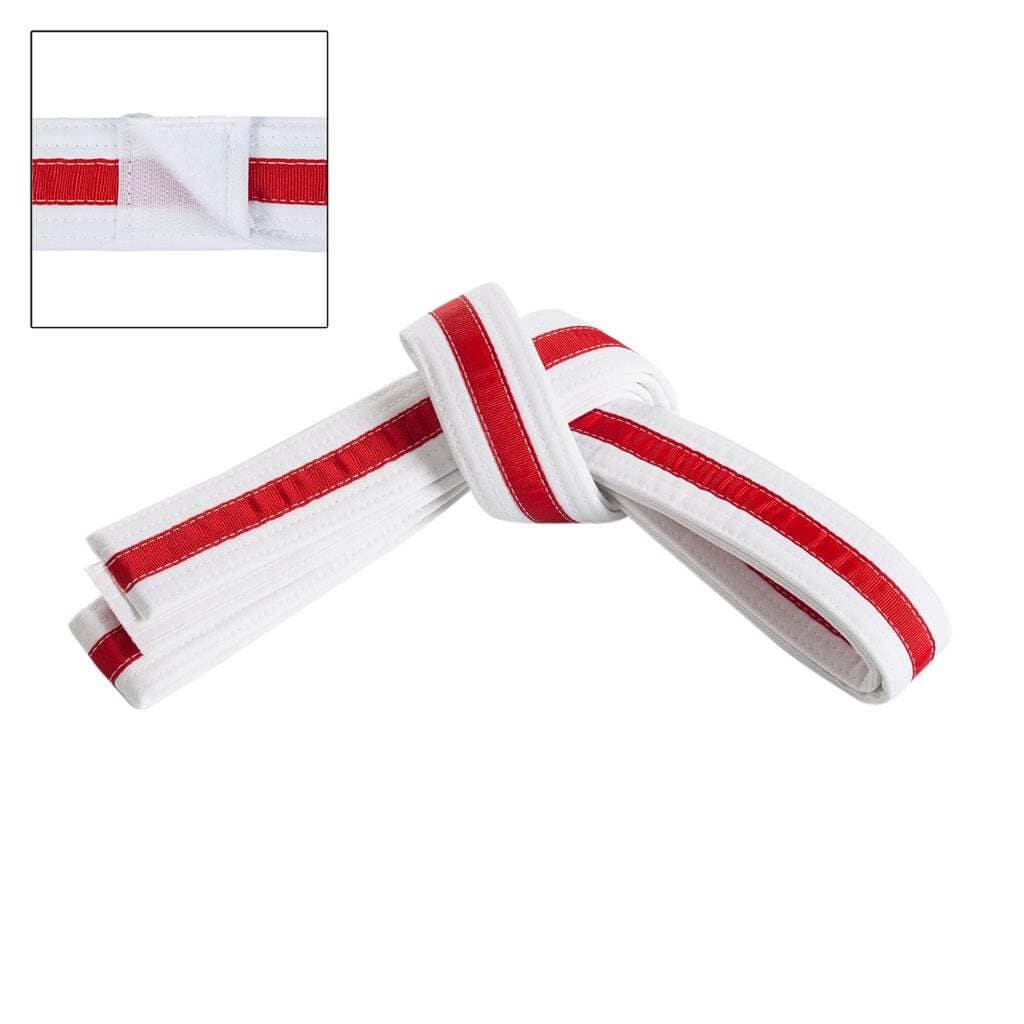 Eclipse Martial Art Supplies Sporting Goods Red / child small Adjustable Striped White Martial Arts Karate Childs Belt Velcro