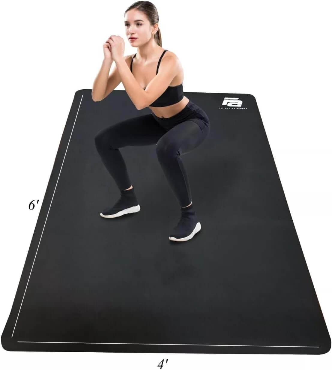 Eclipse Mats Fit Active Sports Large Exercise Mat 6' x 4' x 8mm Non-Slip Extra Wide Workout Mat for Home Gym,