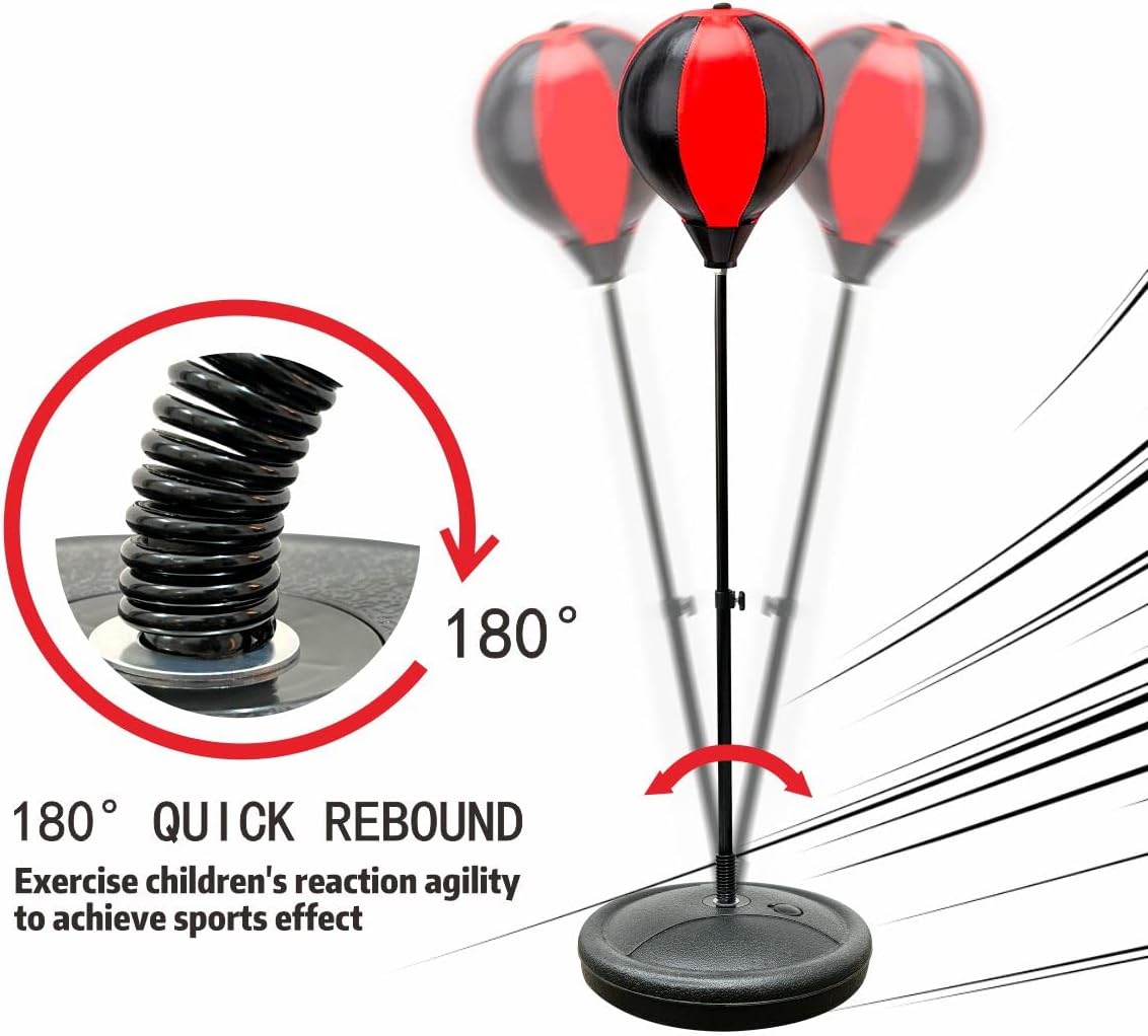 Eclipse Sporting Goods Black / Bag Set Kids Boxing Set with Stand ages 3-10-Includes boxing gloves