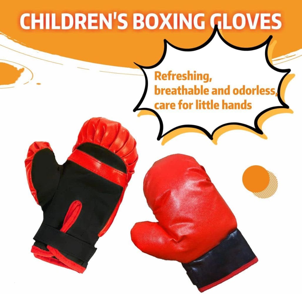 Eclipse Sporting Goods Black / Bag Set Kids Boxing Set with Stand ages 3-10-Includes boxing gloves