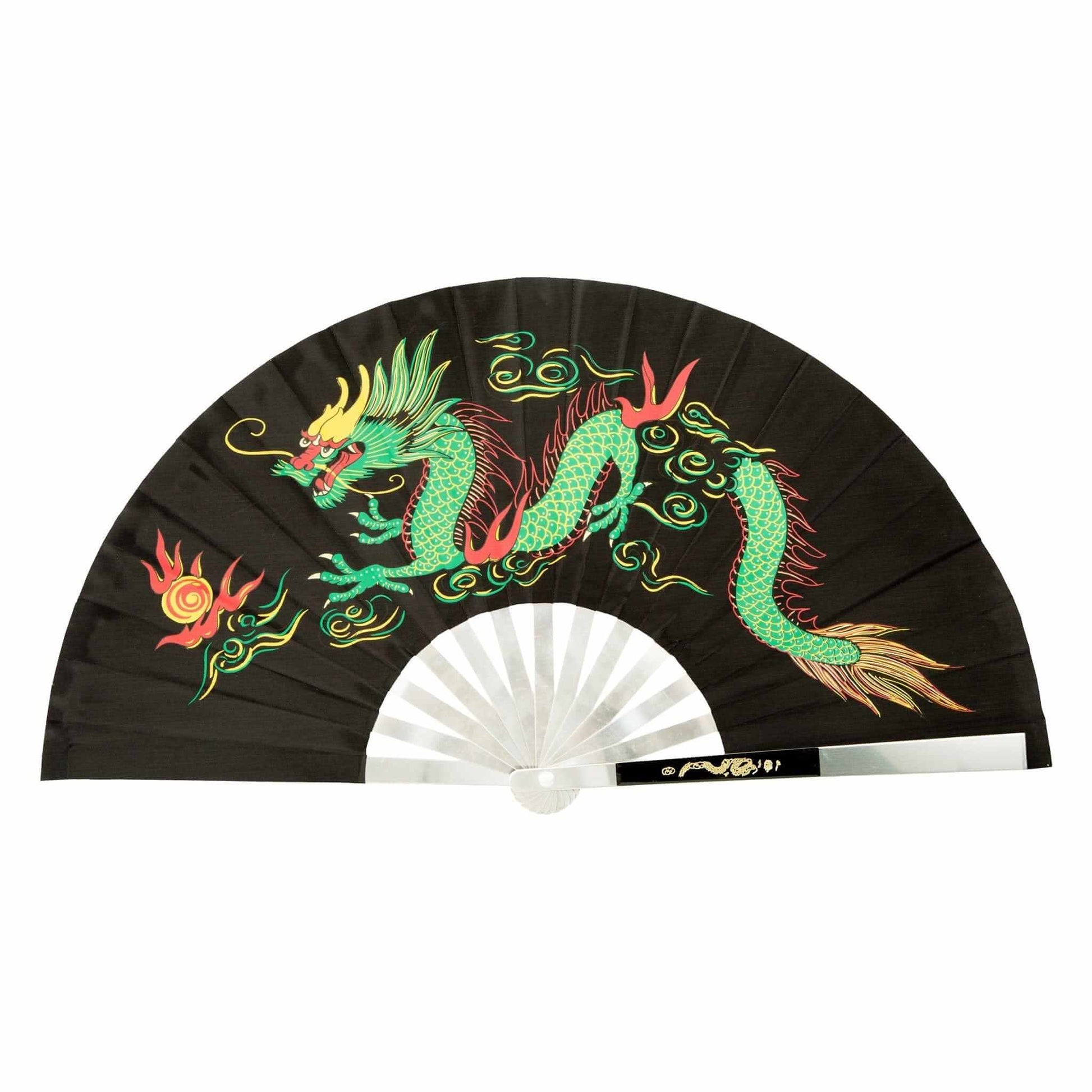 EclipseMartialArtsSupplies sporting goods Black Metal Dragon Fighting Fan Kung Fu Tai Chi Kata