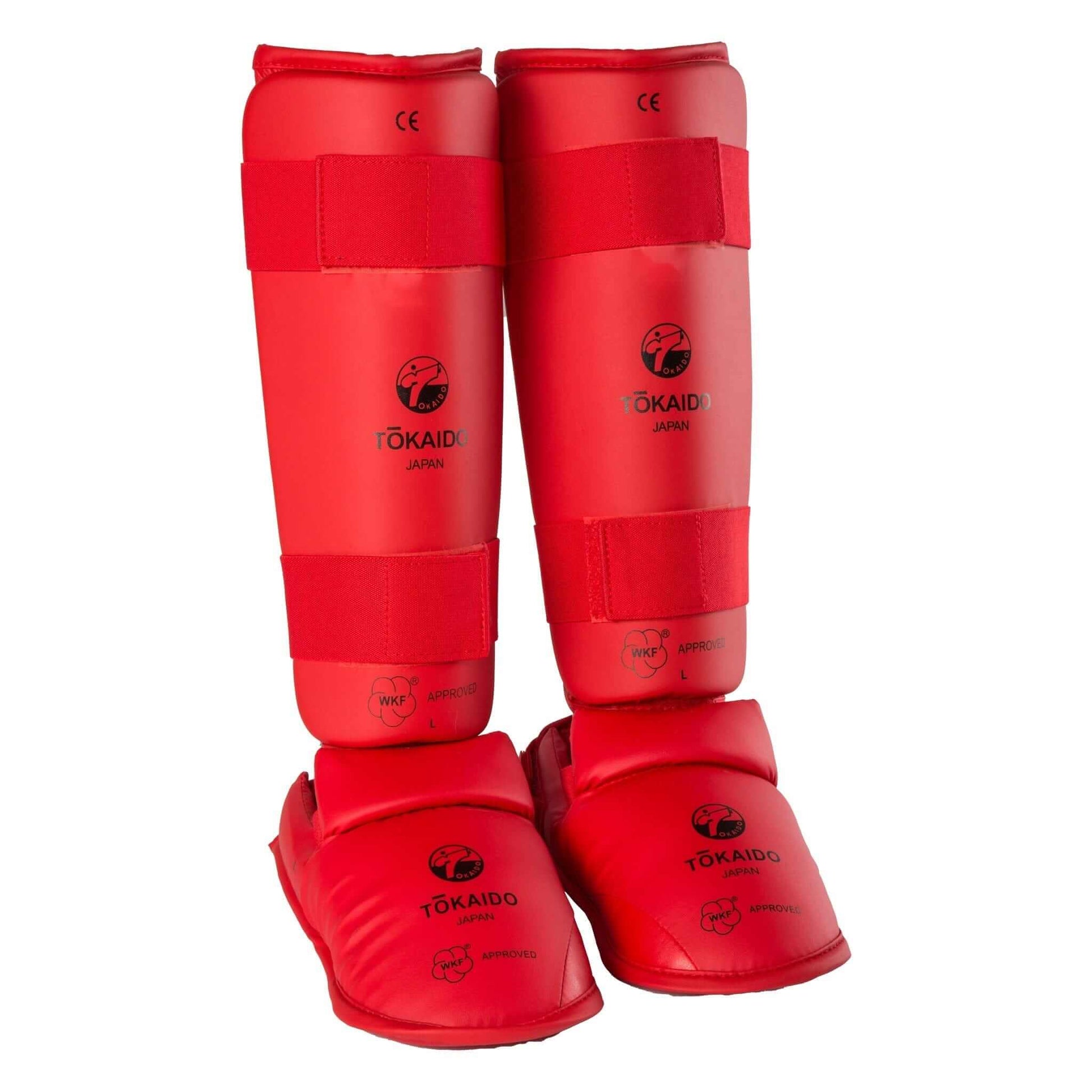 EclipseMartialArtSupplies sporting goods Red / x-small Tokaido WKF approved shin and Instep sparring gear