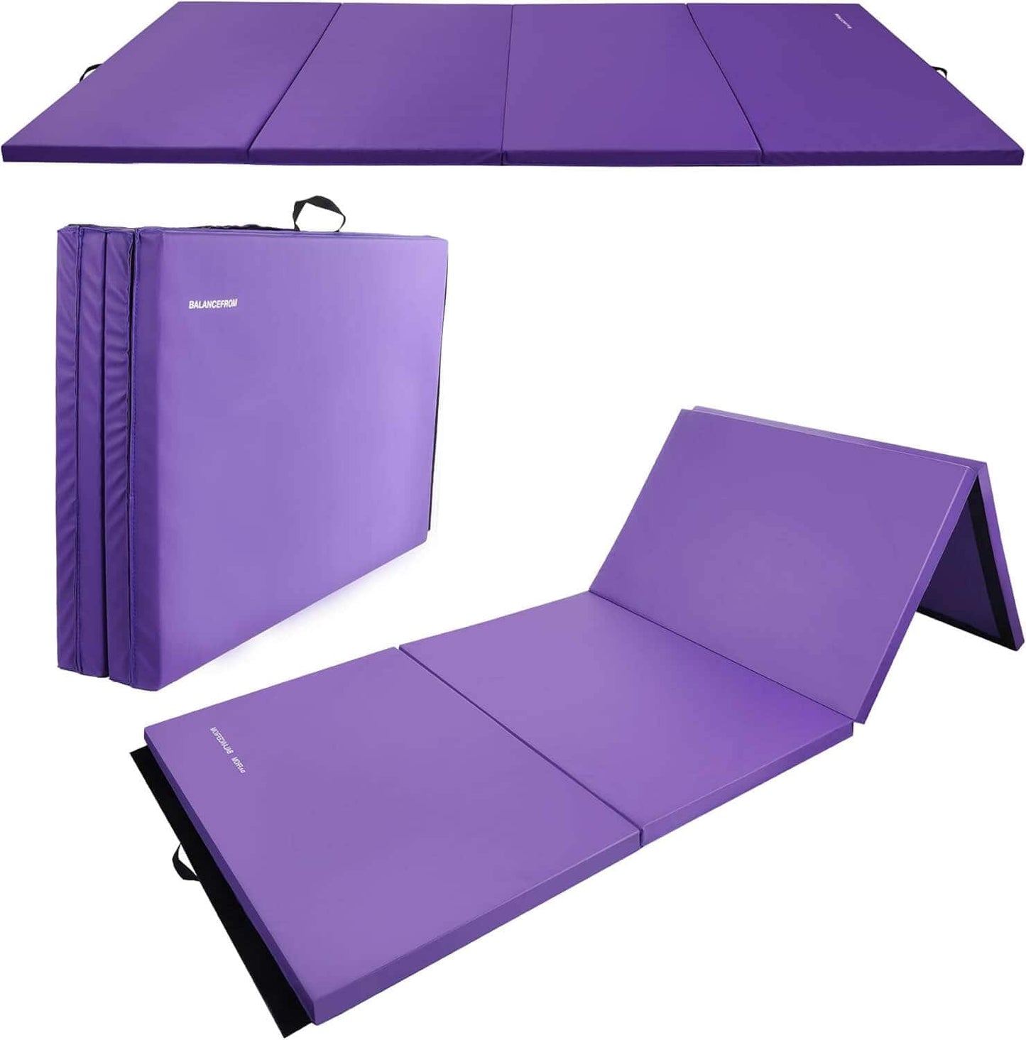 Fitvids Tumbling Mats Purple Folding Exercise Gymnastics Mat, 4'x8'x2"