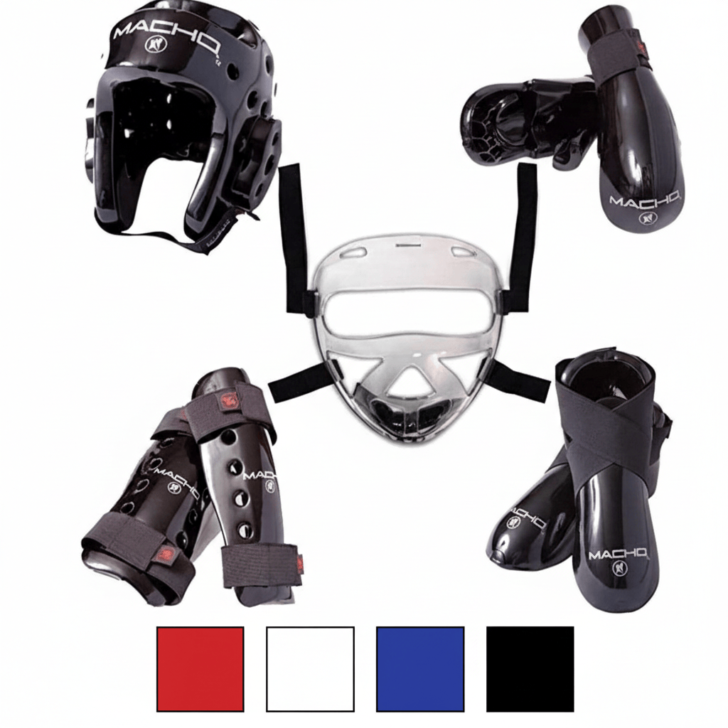 Macho sporting goods Macho Dyna 8 Piece Combo Sparring Guards face Shield