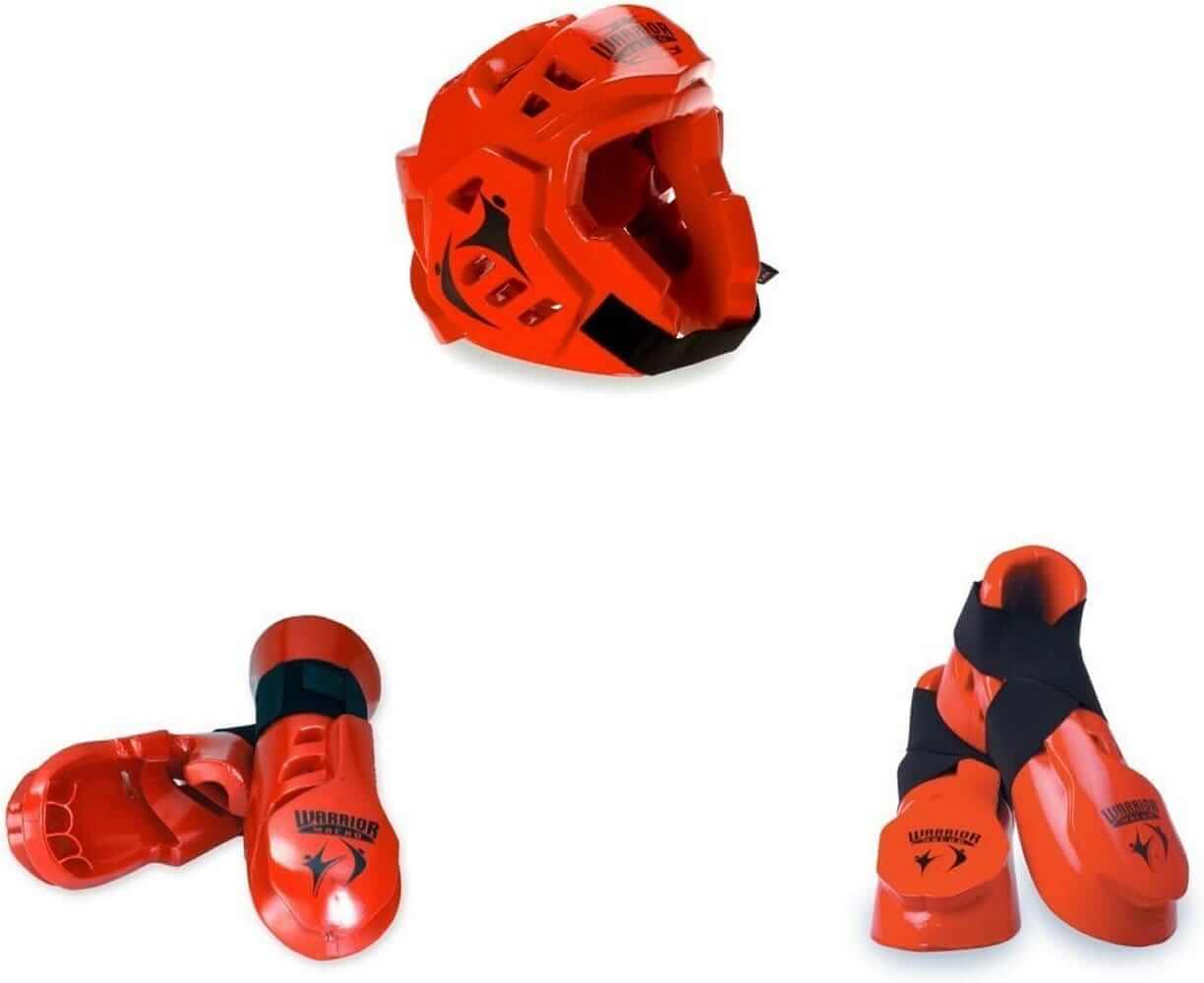 Macho sporting goods Red / child small Kicks/gloves / small 19 1/2-20 1/2 inch Macho Warrior Combo  Karate Sparring Gear Set