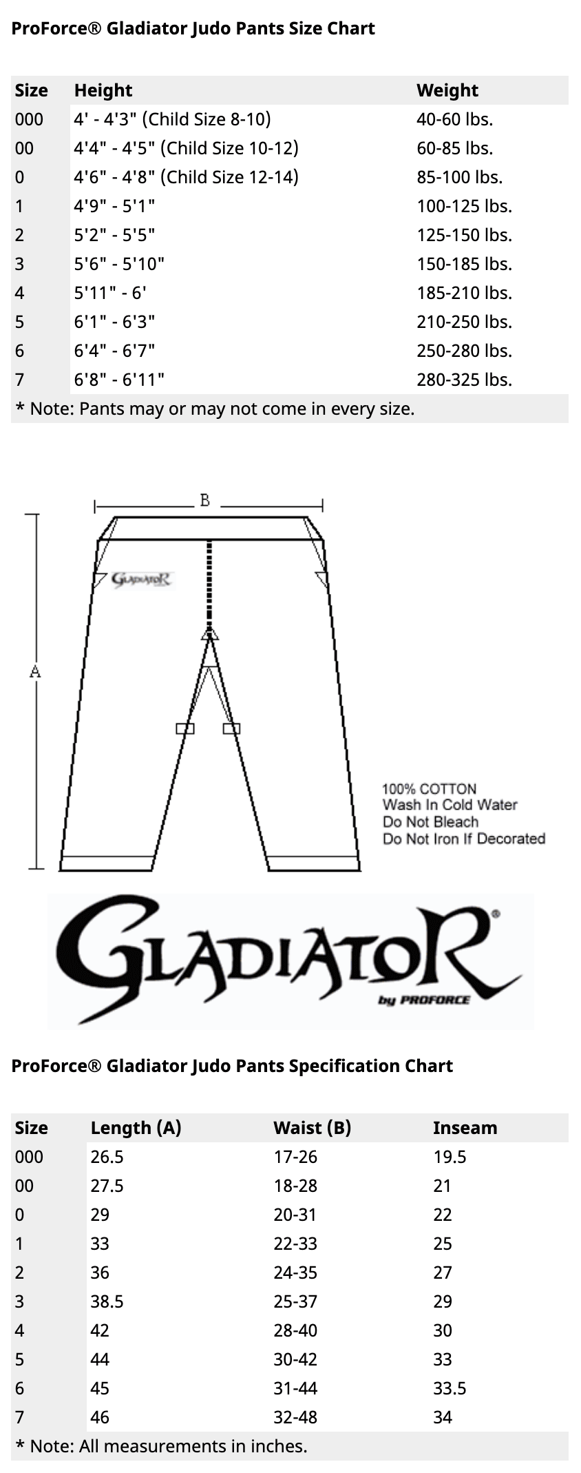 ProForce Sporting Goods ProForce Gladiator Judo Pants Separates WHITE