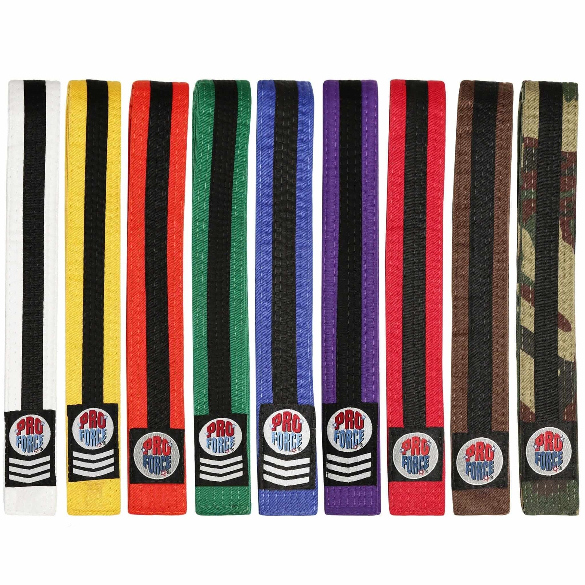 ProForce sporting goods ProForce II 1.5 inch Double Wrap Black Stripe Karate Belt