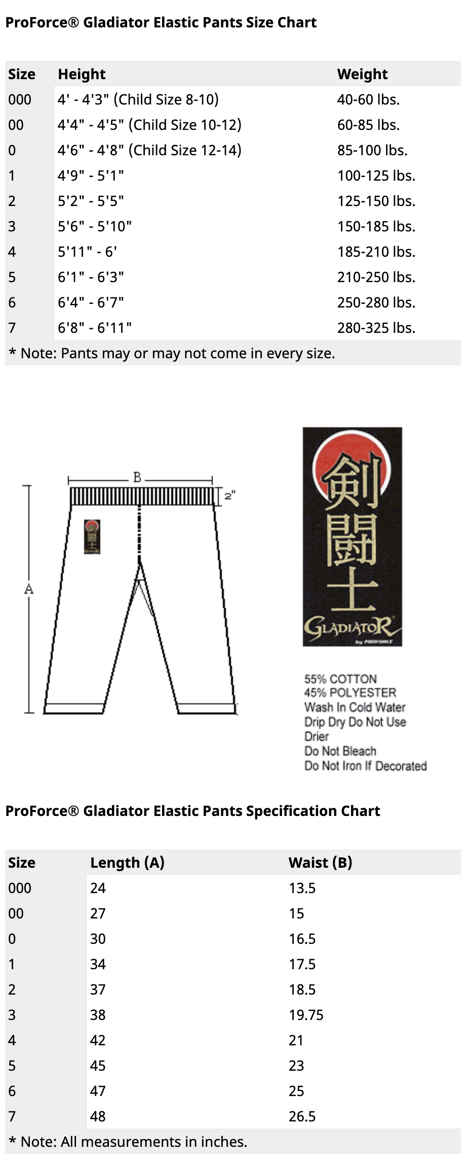 ProForce sporting goods ProForce Gladiator Demo Karate Pants II with stripes