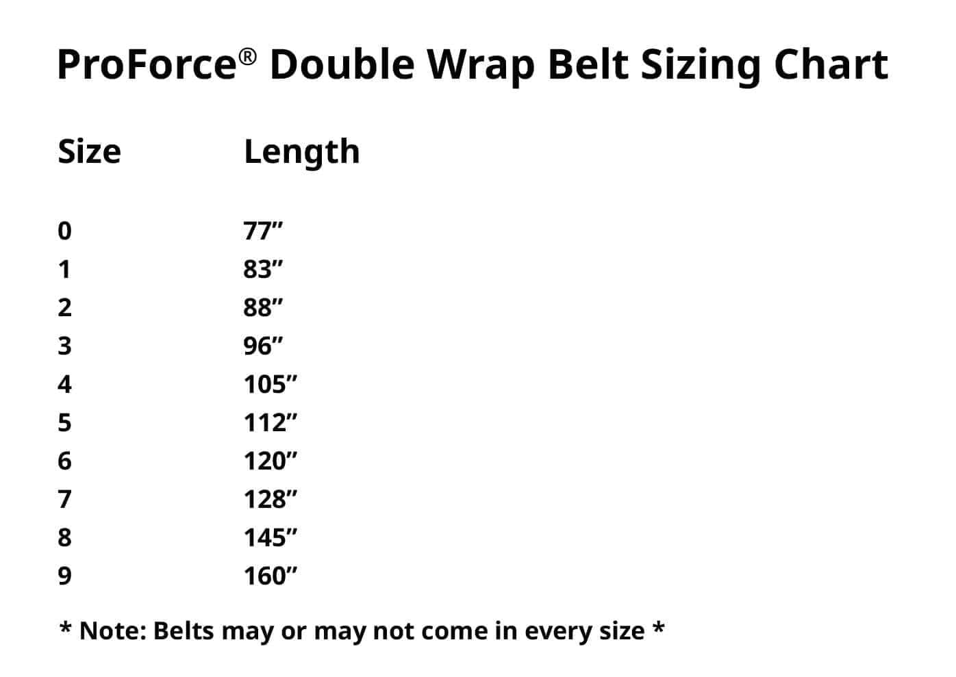 ProForce sporting goods 1.75 inch wide Double Wrap Karate Belts