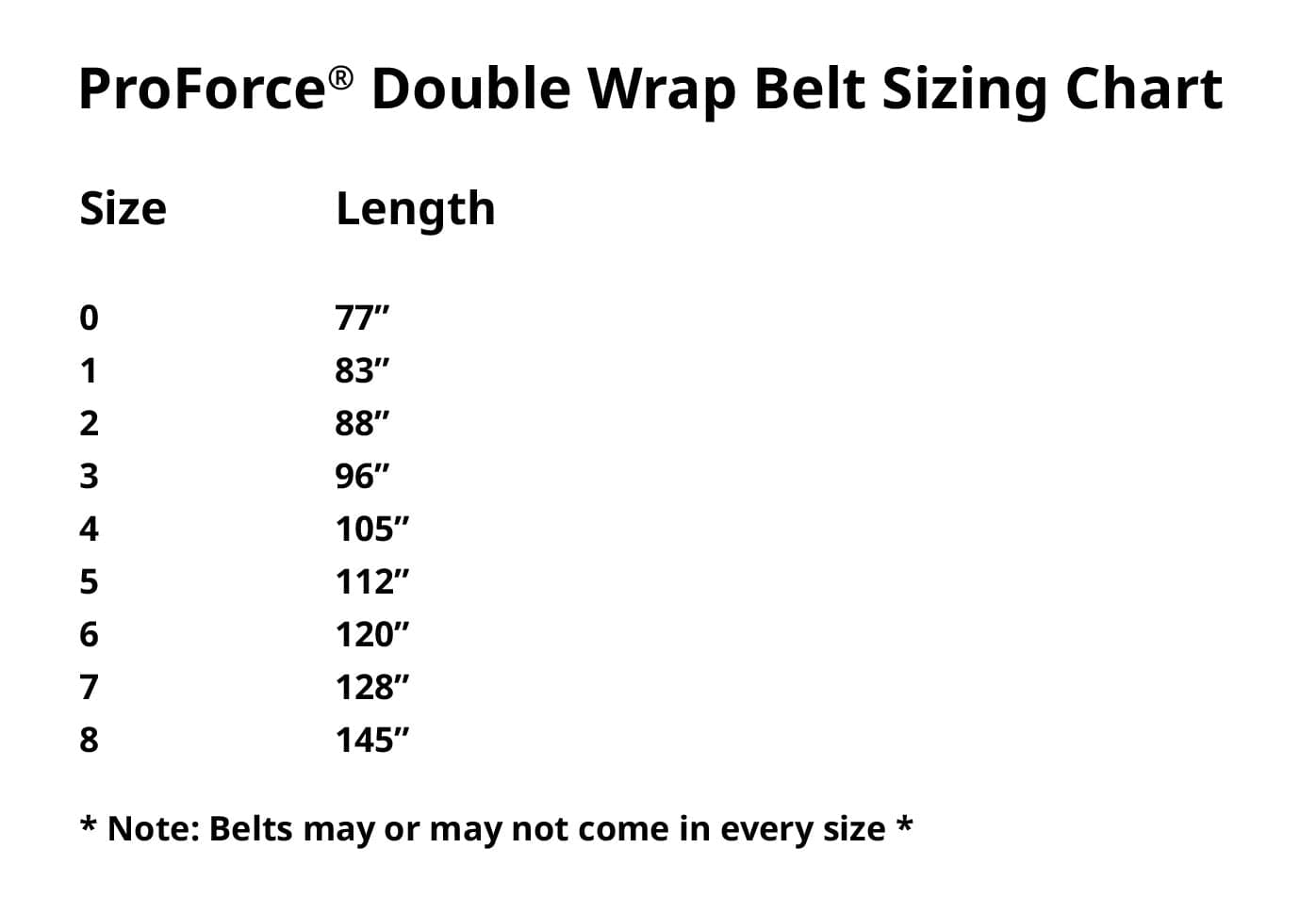 ProForce sporting goods ProForce II 1.5 inch Double Wrap Solid Karate Belts