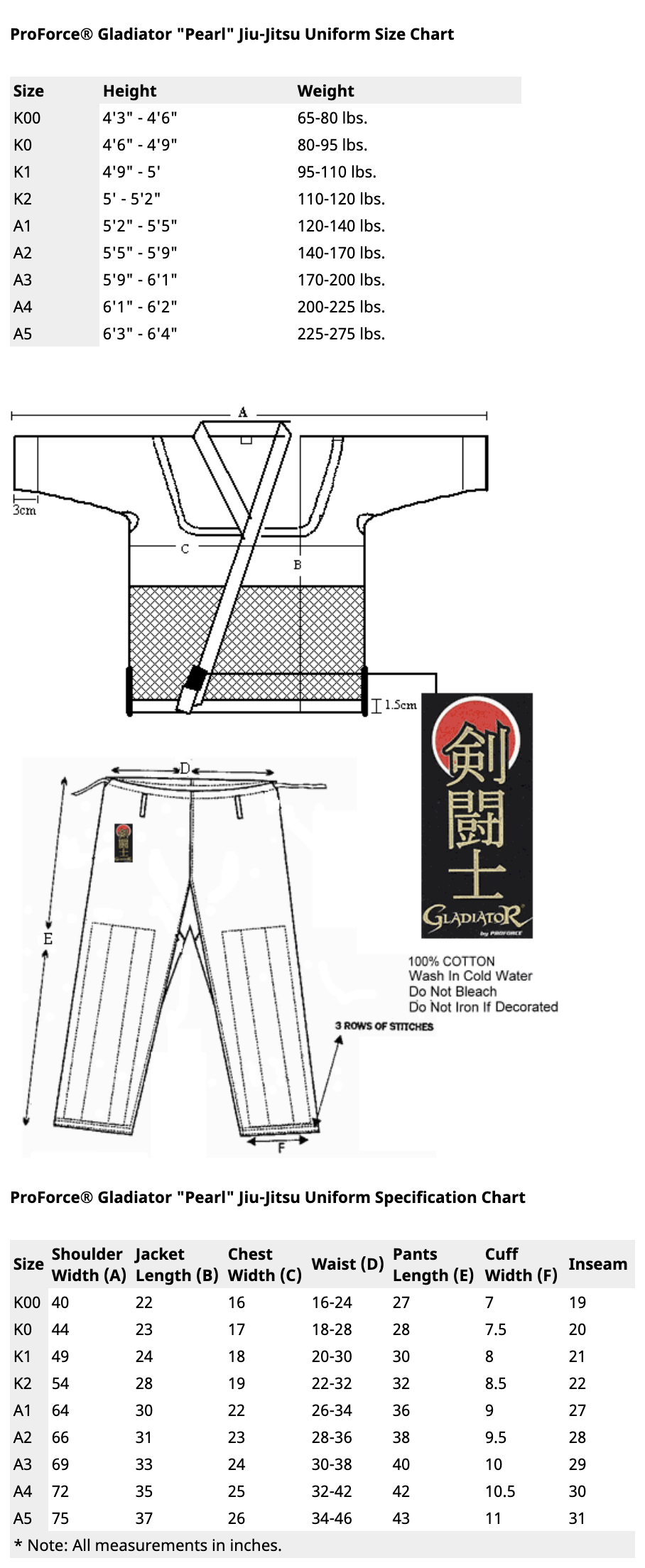 ProForce sporting goods ProForce® Gladiator "Pearl" Jiu-Jitsu Uniform