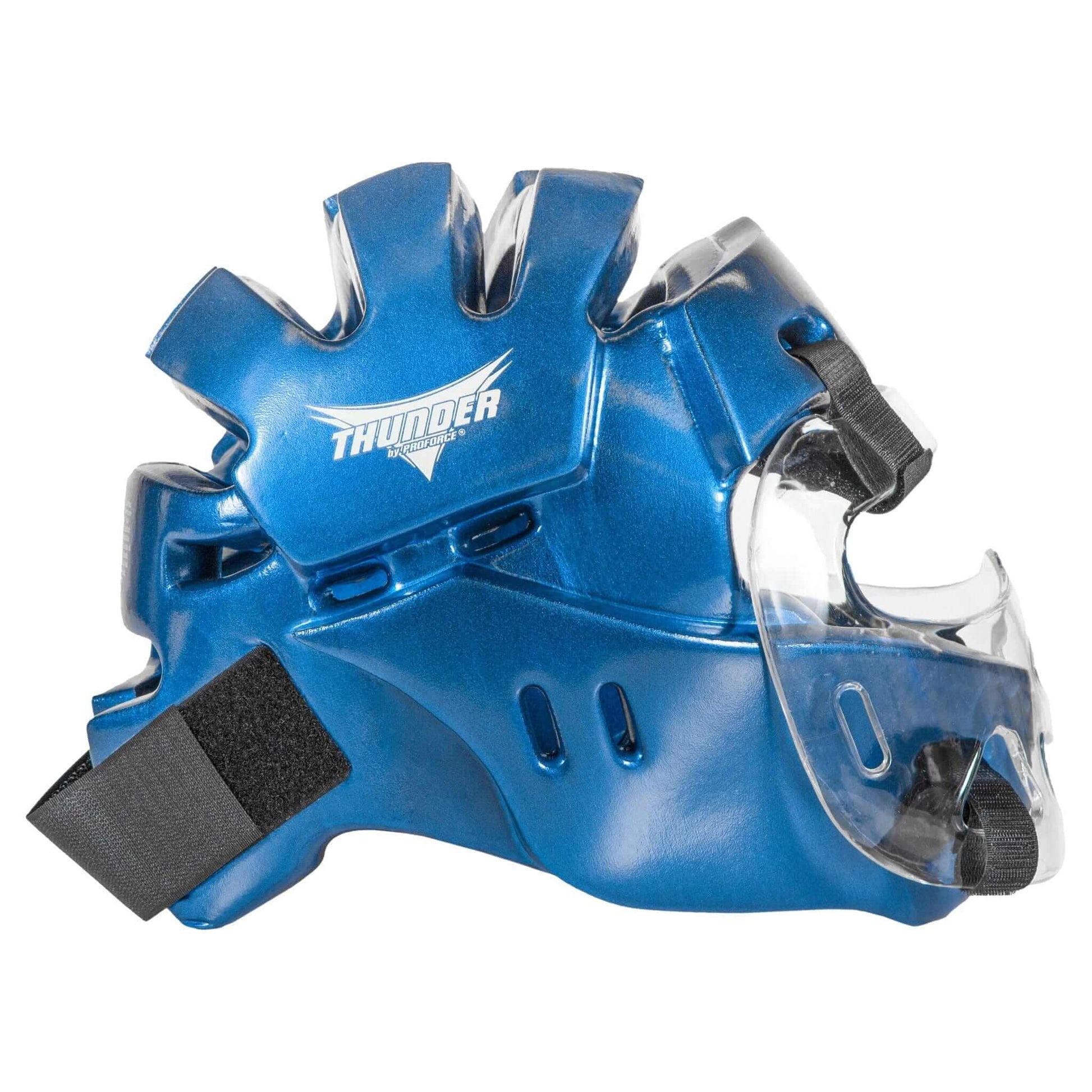 ProForce sporting goods ProForce Lighting 5 Piece Sparring Gear Combo Set BLUE Full head  face mask