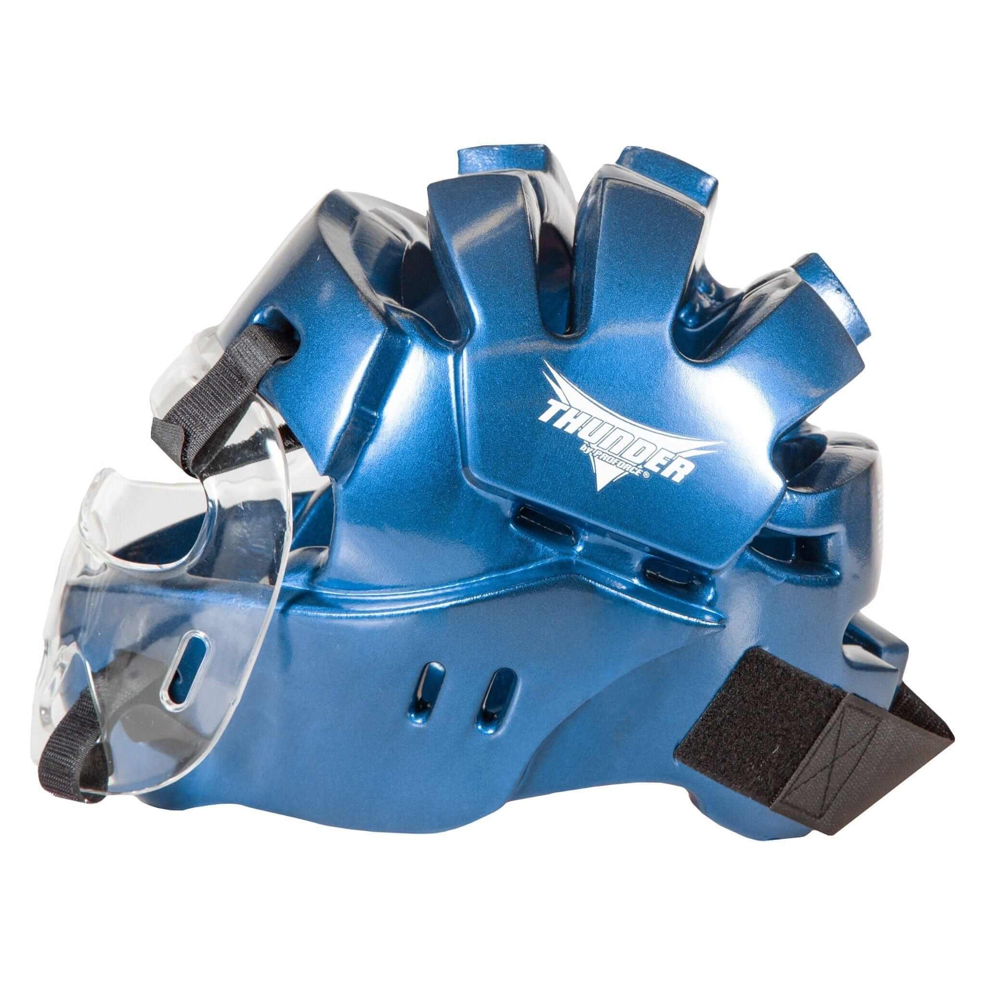 ProForce sporting goods ProForce Lighting 5 Piece Sparring Gear Combo Set BLUE Full head  face mask