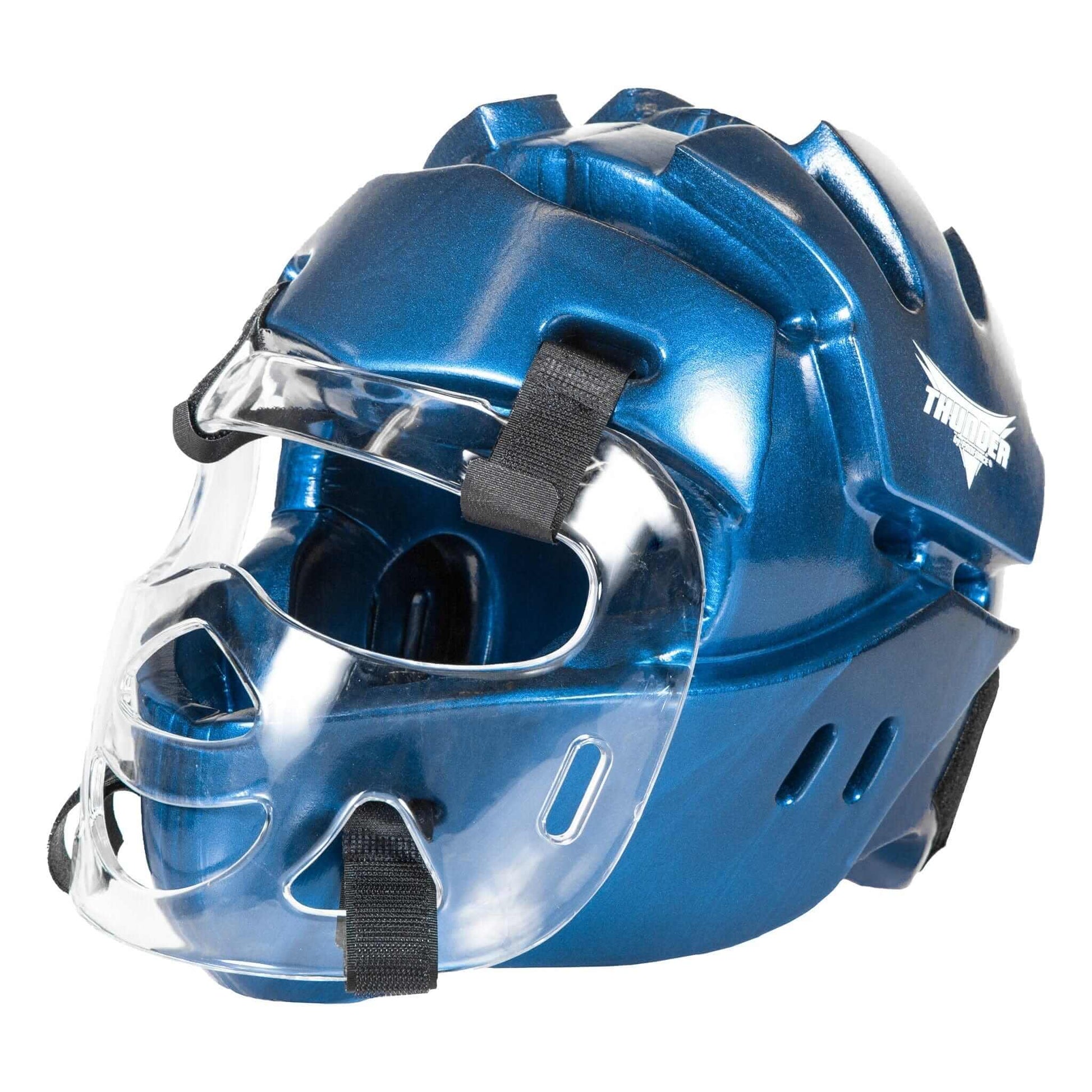 ProForce sporting goods ProForce Lighting 5 Piece Sparring Gear Combo Set BLUE Full head  face mask