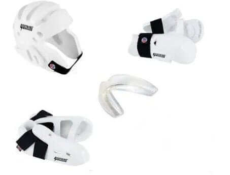 ProForce sporting goods ProForce Lighting 5 Piece Sparring Gear Combo Set WHITE