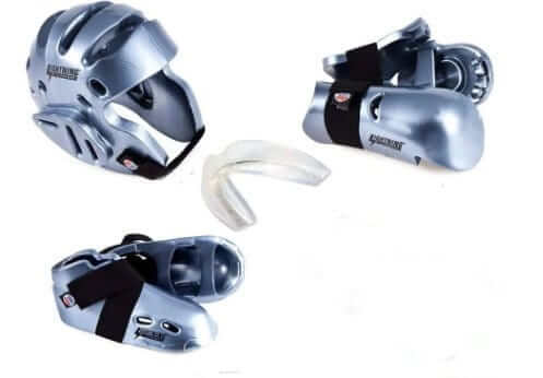 ProForce sporting goods ProForce Lighting 5 Piece Sparring Gear Combo Set SILVER