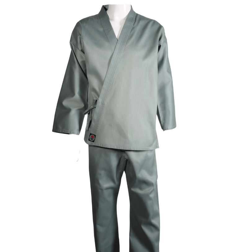 ProForce sporting goods ProForce Classic Karate Uniform Elastic Drawstring 5 oz 60-40 Blend -Gray