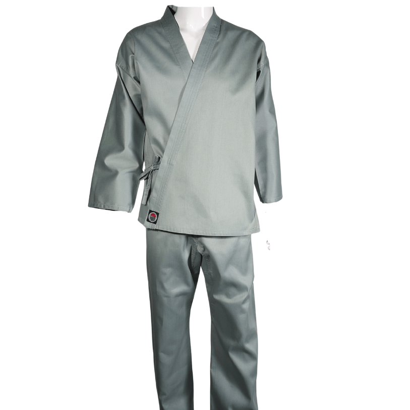 ProForce sporting goods ProForce Classic Karate Uniform Elastic Drawstring 5 oz 60-40 Blend -Gray